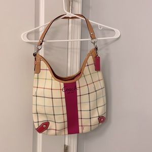 Coach Heritage Tattersall Multi Fuchsia Plaid PVC